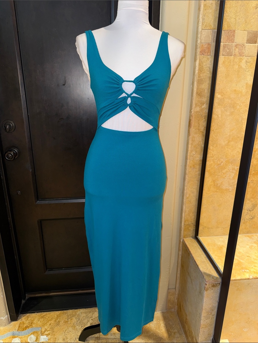 L Space XS nwt turquoise midi dress